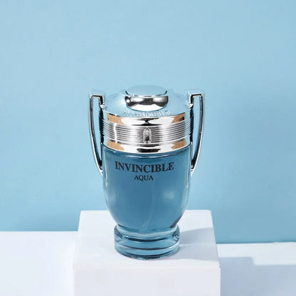 100ML 3.4FL.OZ INVINCIBLE AQUA Men's Perfume EDP, Woody Aquatic Notes, Fresh Ocean Fragrance Spray Gift for Men