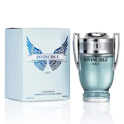 100ML 3.4FL.OZ INVINCIBLE AQUA Men's Perfume EDP, Woody Aquatic Notes, Fresh Ocean Fragrance Spray Gift for Men